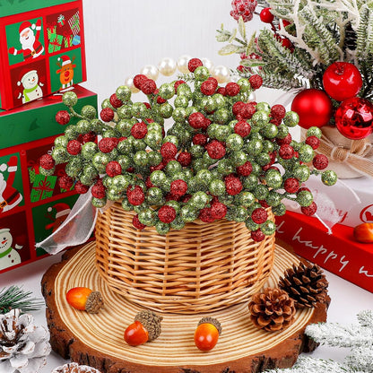 20 Pack 7 Inch Fall Artificial Orange Berry Stems Orange Berries Picks Holly Berry Branches Decorations for Tree Ornaments Fall Bouquets Wreath DIY Crafts Thanksgiving Harvest Autumn Home Decor