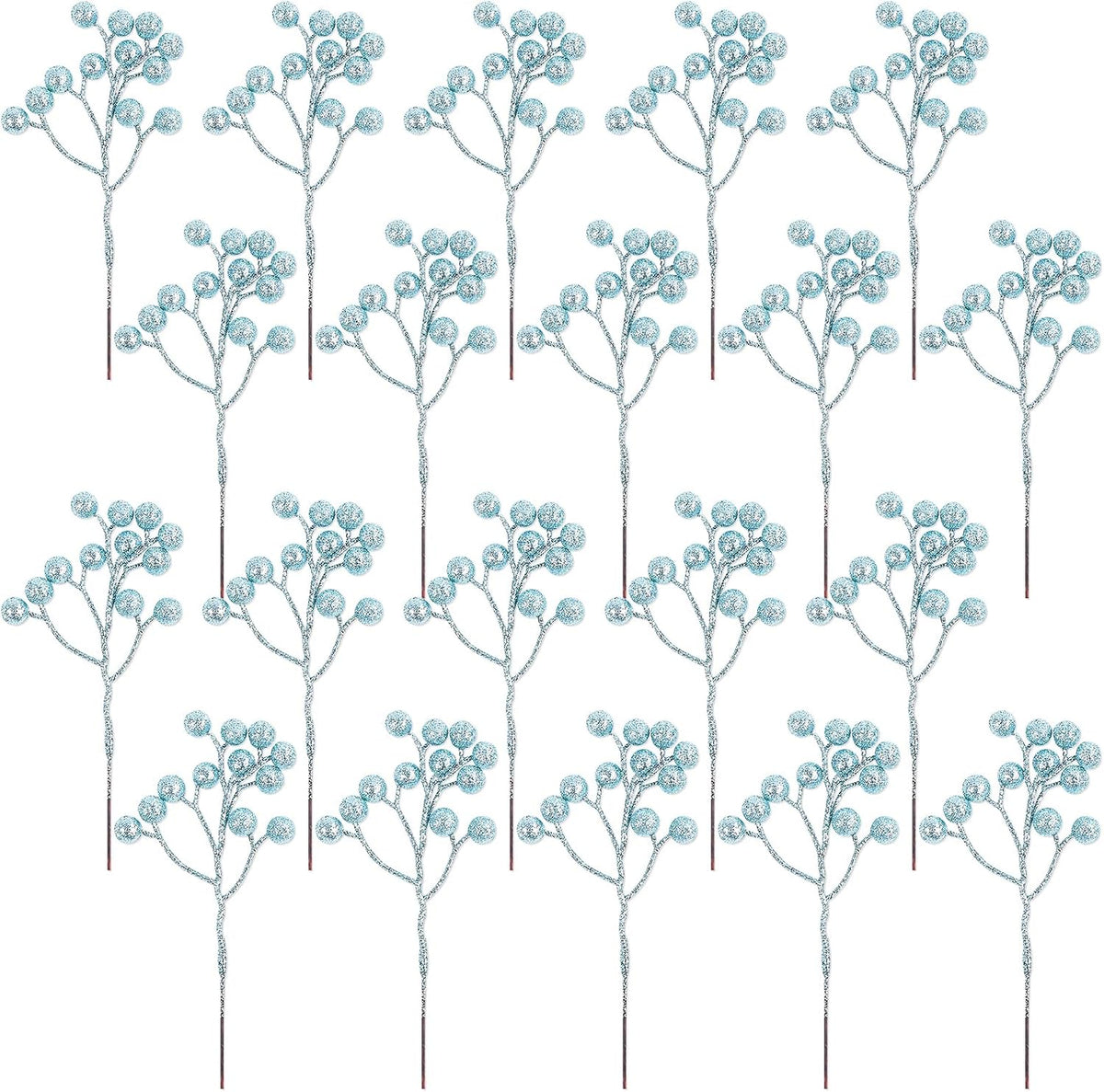 20 Pack 7 Inch Fall Artificial Orange Berry Stems Orange Berries Picks Holly Berry Branches Decorations for Tree Ornaments Fall Bouquets Wreath DIY Crafts Thanksgiving Harvest Autumn Home Decor
