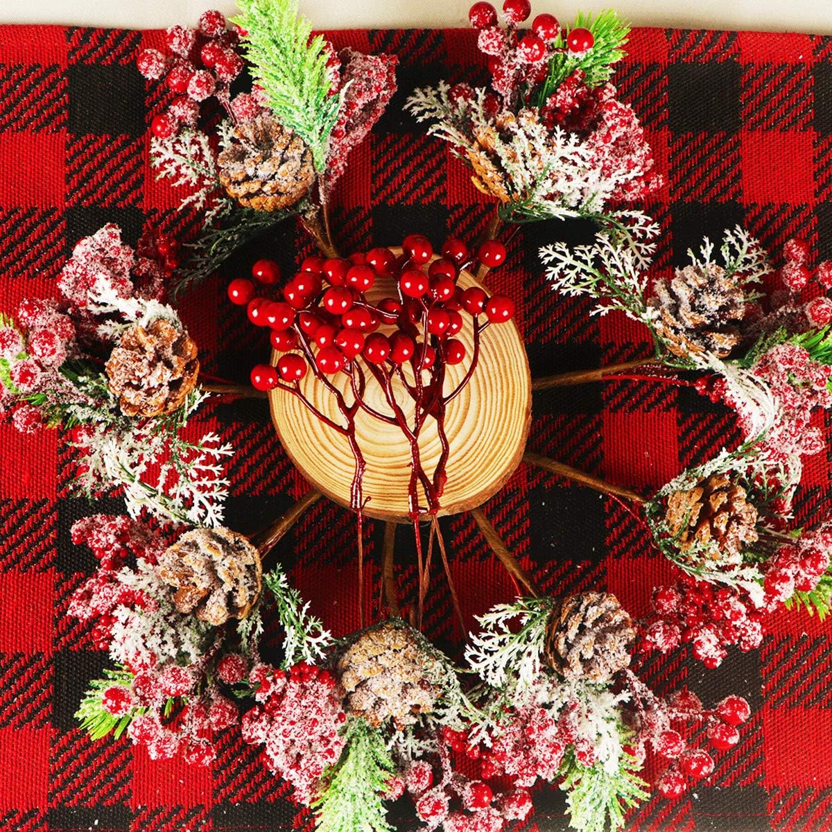 20 Pack 7 Inch Fall Artificial Orange Berry Stems Orange Berries Picks Holly Berry Branches Decorations for Tree Ornaments Fall Bouquets Wreath DIY Crafts Thanksgiving Harvest Autumn Home Decor