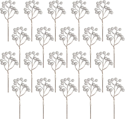 20 Pack 7 Inch Fall Artificial Orange Berry Stems Orange Berries Picks Holly Berry Branches Decorations for Tree Ornaments Fall Bouquets Wreath DIY Crafts Thanksgiving Harvest Autumn Home Decor