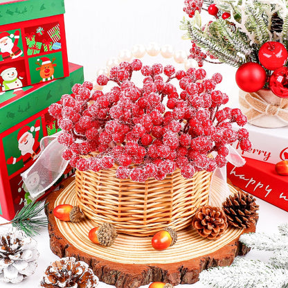 20 Pack 7 Inch Fall Artificial Orange Berry Stems Orange Berries Picks Holly Berry Branches Decorations for Tree Ornaments Fall Bouquets Wreath DIY Crafts Thanksgiving Harvest Autumn Home Decor