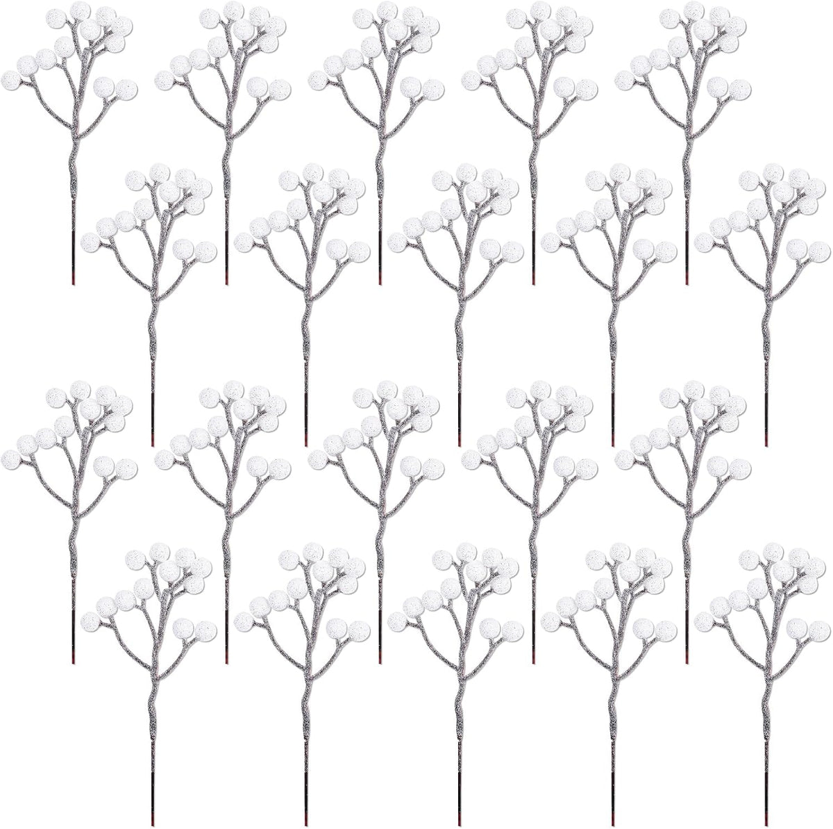 20 Pack 7 Inch Fall Artificial Orange Berry Stems Orange Berries Picks Holly Berry Branches Decorations for Tree Ornaments Fall Bouquets Wreath DIY Crafts Thanksgiving Harvest Autumn Home Decor
