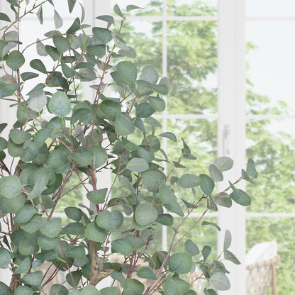Artificial Eucalyptus Trees with White Planter, 6 FT Faux Eucalyptus Plants Indoor Tall Fake Floor Trees with Silk Leaves and Thick Trunk for Living Room Bedroom Corner Home Office Decoration