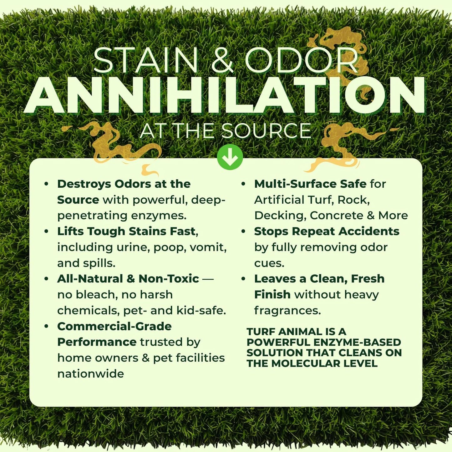 PRO‑STRENGTH Turf Animal Outdoor Pet Odor Remover & Neutralizer for Dogs & Pets – Heavy‑Duty Urine Eliminator for Artificial Turf, Patios & Concrete – Eco‑Friendly – 42.3 fl oz Bag 2-Pack + Sprayer
