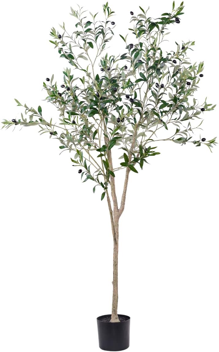 6FT Artificial Olive Tree Indoor for Living Room Decor with Planter