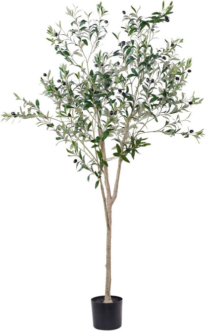 6FT Artificial Olive Tree Indoor for Living Room Decor with Planter