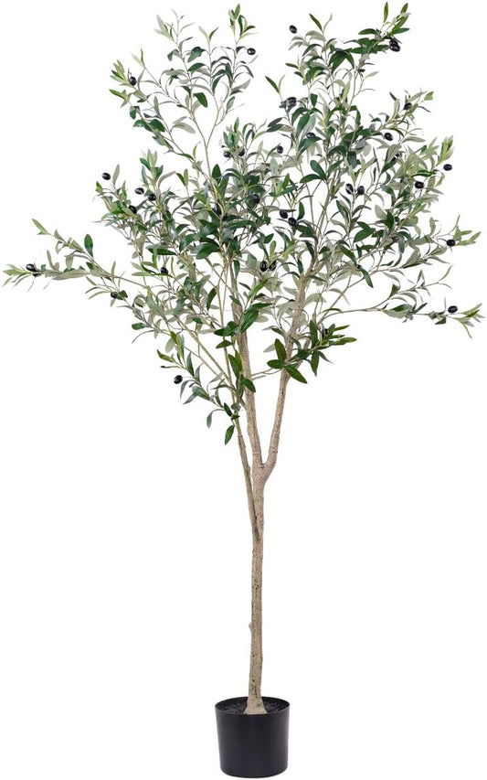 6FT Artificial Olive Tree Indoor for Living Room Decor with Planter