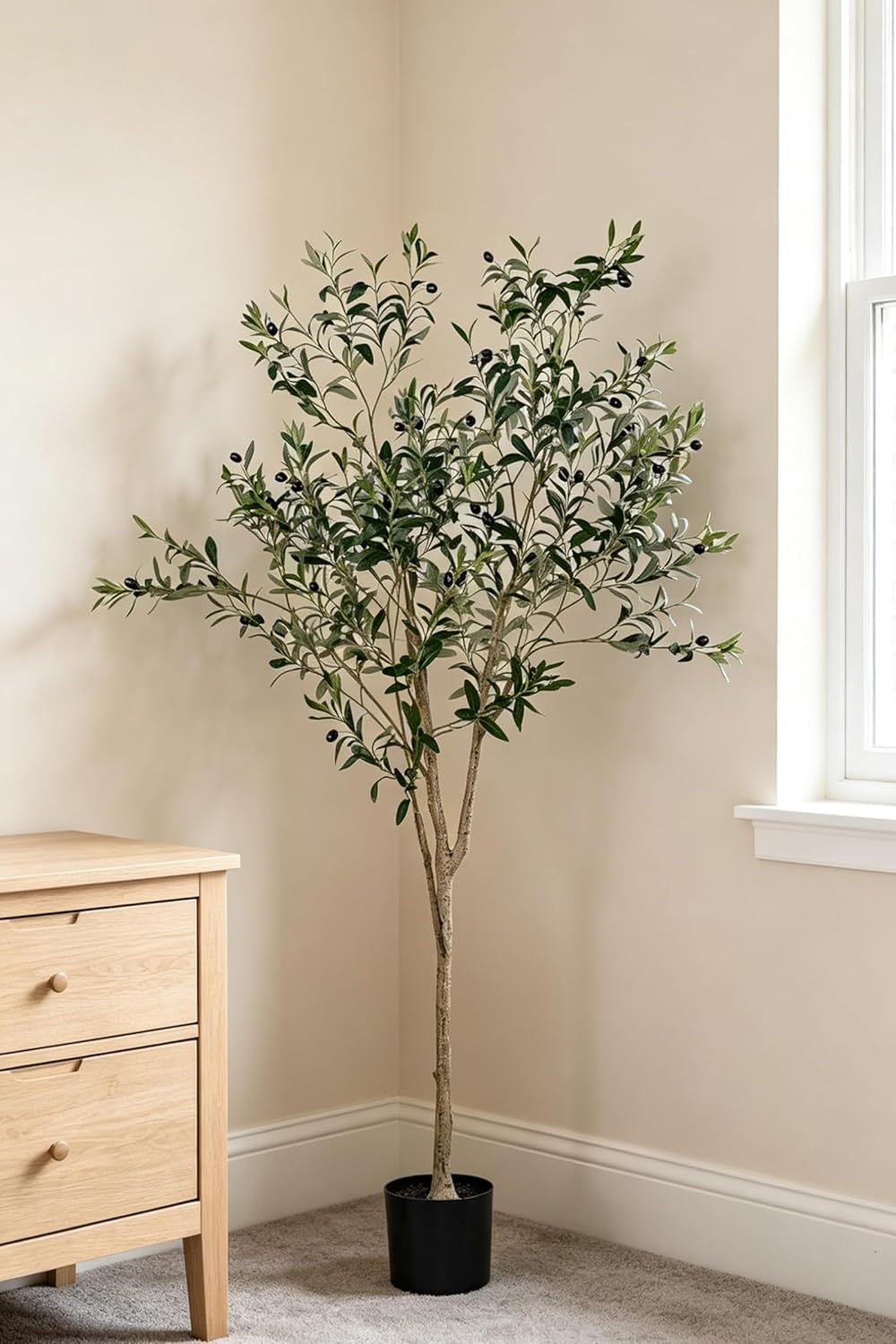 6FT Artificial Olive Tree Indoor for Living Room Decor with Planter