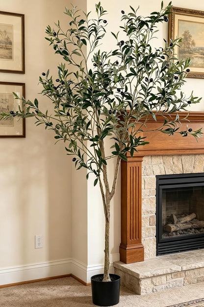 6FT Artificial Olive Tree Indoor for Living Room Decor with Planter