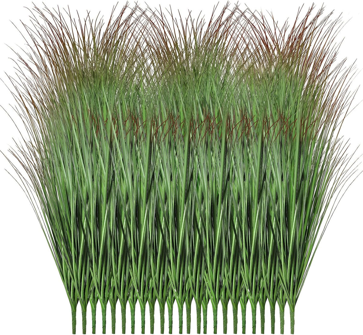 Artificial Plants Outdoor, 21" Faux Grass Greenery Stems Green&Red