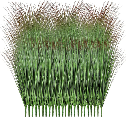Artificial Plants Outdoor, 21" Faux Grass Greenery Stems Green&Red
