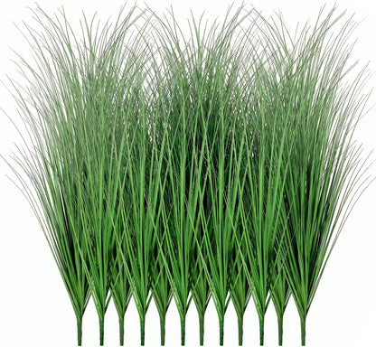 Artificial Plants Outdoor, 21" Faux Grass Greenery Stems Green&Red