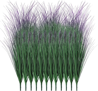 Artificial Plants Outdoor, 21" Faux Grass Greenery Stems Green&Red