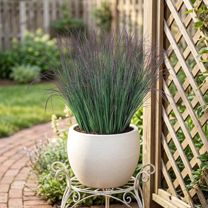 Artificial Plants Outdoor, 21" Faux Grass Greenery Stems Green&Red