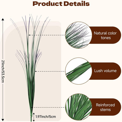 Artificial Plants Outdoor, 21" Faux Grass Greenery Stems Green&Red