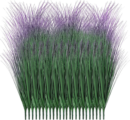 Artificial Plants Outdoor, 21" Faux Grass Greenery Stems Green&Red