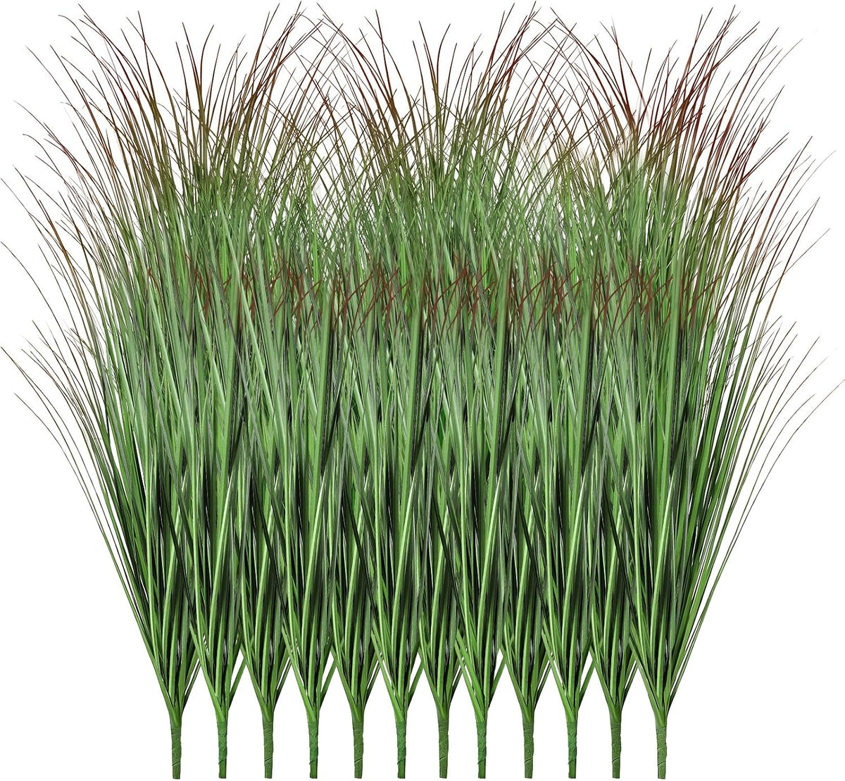 Artificial Plants Outdoor, 21" Faux Grass Greenery Stems Green&Red