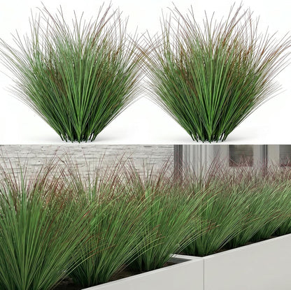 Artificial Plants Outdoor, 21" Faux Grass Greenery Stems Green&Red