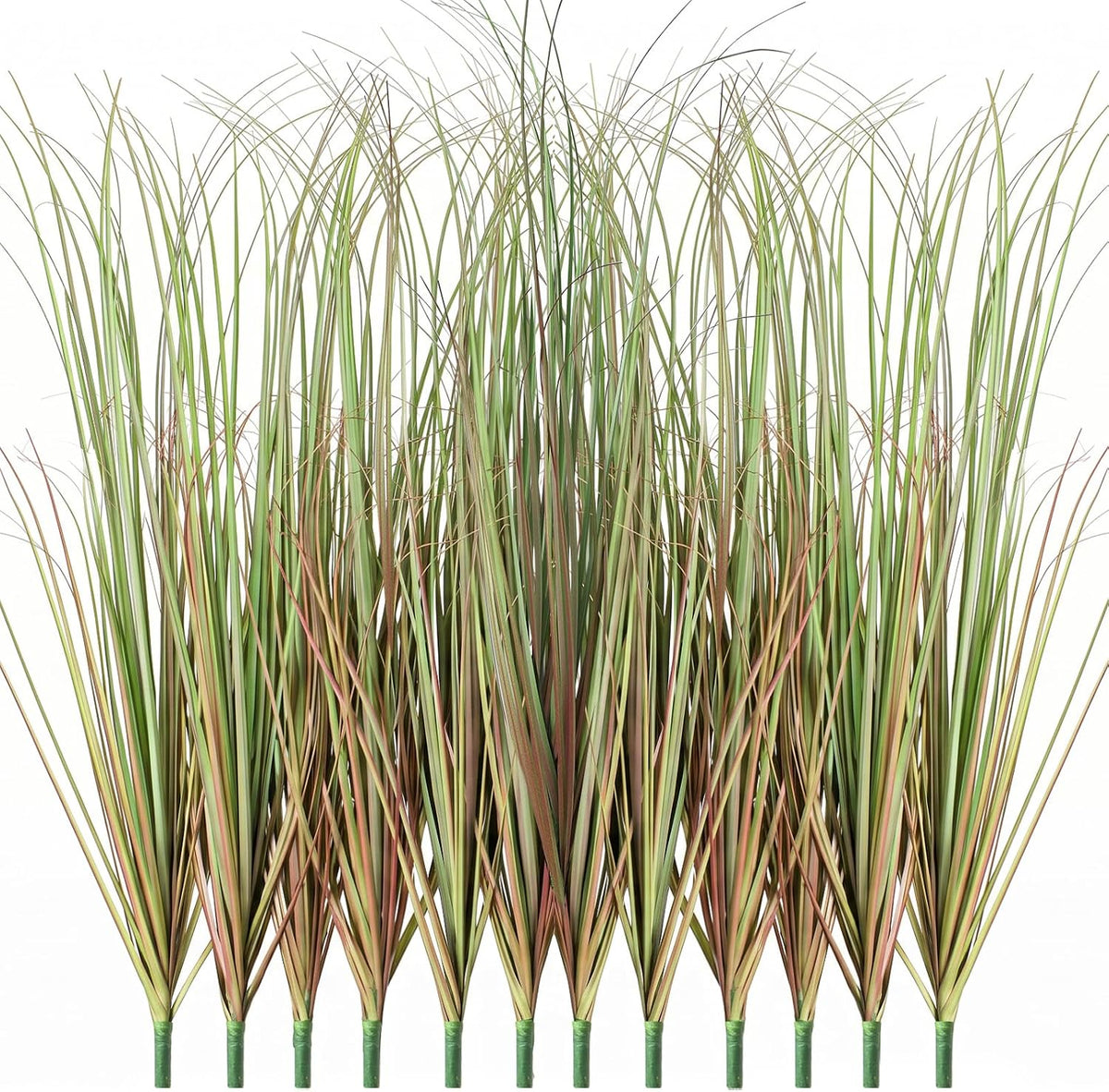 Artificial Plants Outdoor, 21" Faux Grass Greenery Stems Green&Red