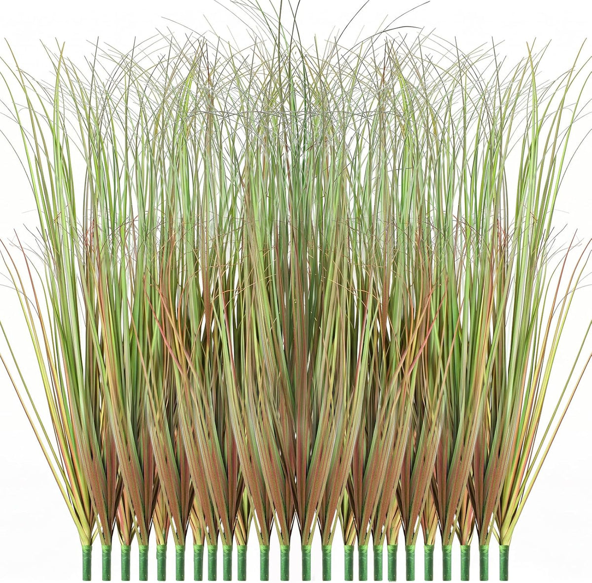 Artificial Plants Outdoor, 21" Faux Grass Greenery Stems Green&Red
