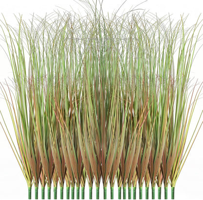 Artificial Plants Outdoor, 21" Faux Grass Greenery Stems Green&Red