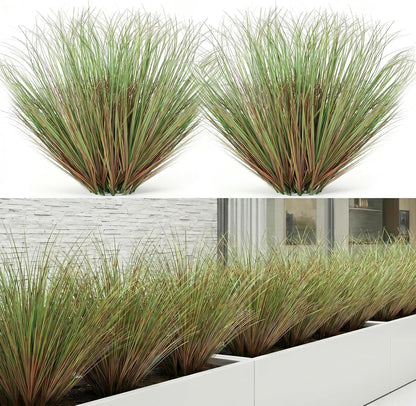Artificial Plants Outdoor, 21" Faux Grass Greenery Stems Green&Red