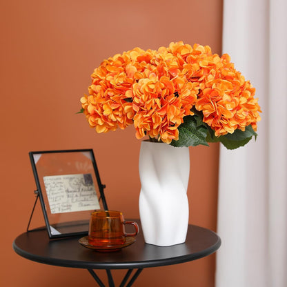 Purple Hydrangea Artificial Flowers - 5 pcs Realistic Single 18.13 in Long Stem Fake Silk Hydrangea Bouquets for Party Wedding Centerpieces Home Office Decor