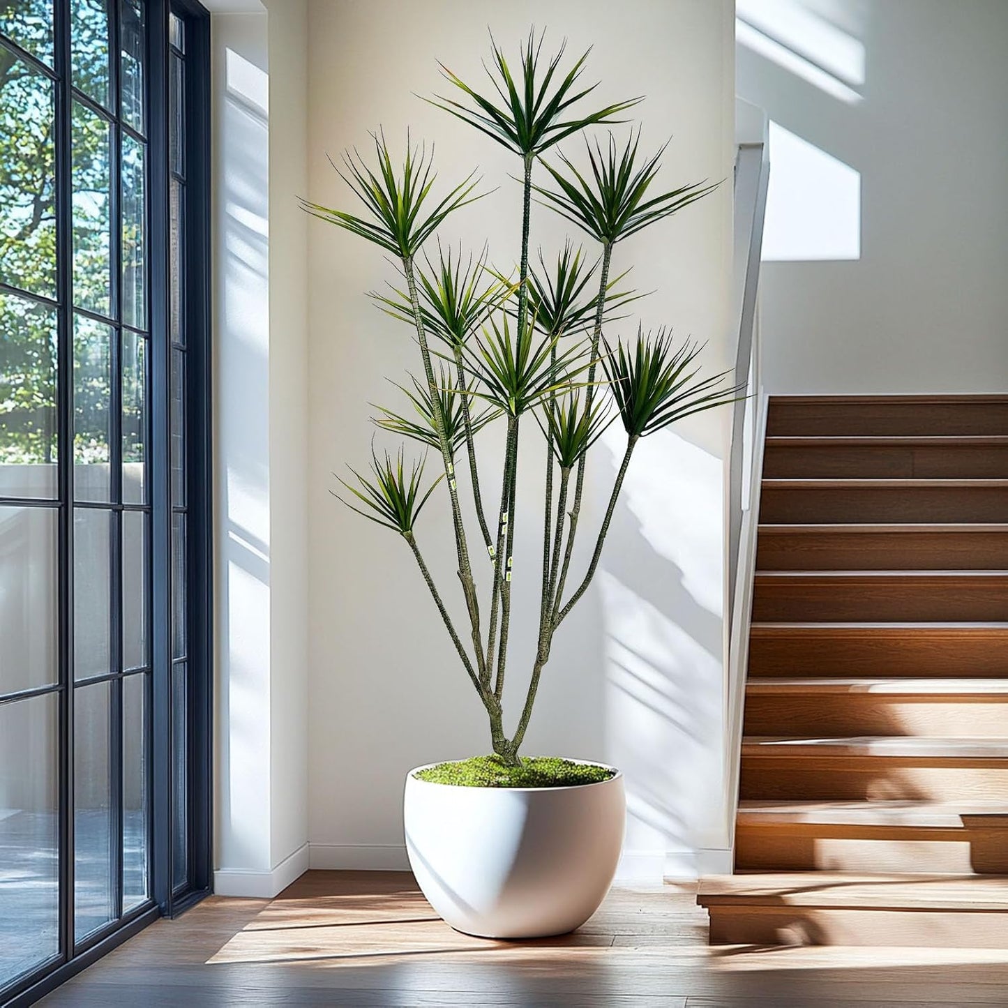 Artificial Dracaena marginata,5ft Tall Fake Plants Artificial Dracaena marginata Plants for Indoor, Fake Trees for Office Home Living Room Floor Patio Greening Porch Decor
