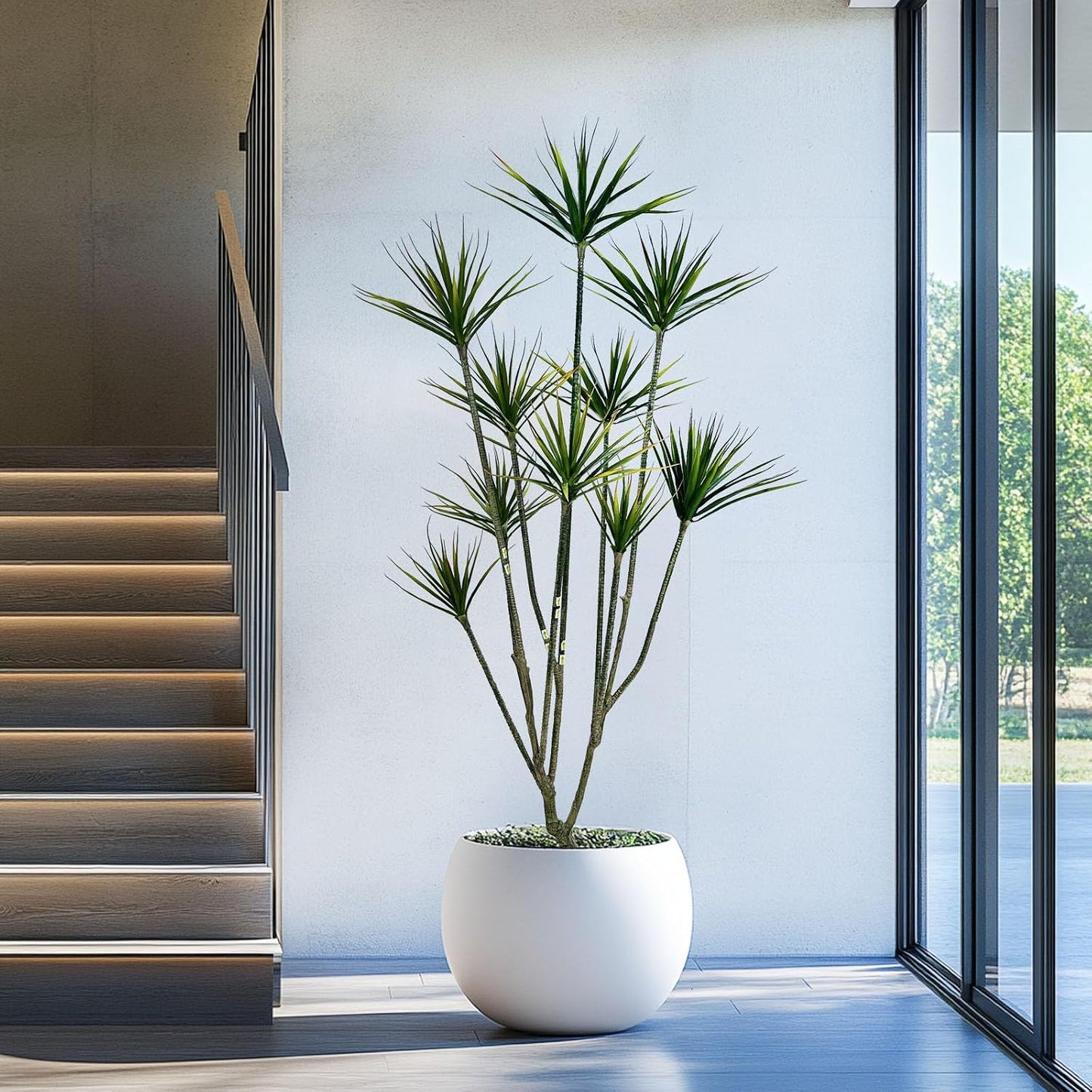 Artificial Dracaena marginata,5ft Tall Fake Plants Artificial Dracaena marginata Plants for Indoor, Fake Trees for Office Home Living Room Floor Patio Greening Porch Decor