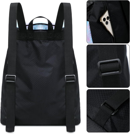 Large Mesh Drawstring Backpack with Shoe Bag, Durable Swimming String Sack with Handle for Sports Gym Yoga Beach Travel