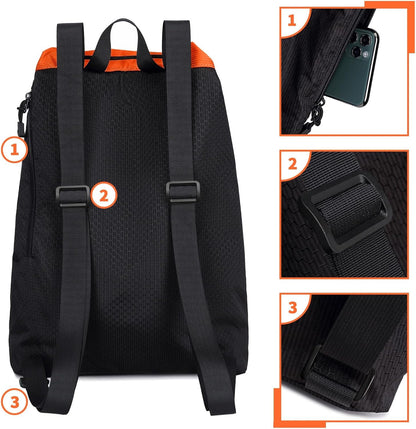 Large Mesh Drawstring Backpack with Shoe Bag, Durable Swimming String Sack with Handle for Sports Gym Yoga Beach Travel