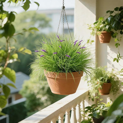 Fake Lavender Flowers with Greenery – 13'' Tall Artificial Lavender Plant, UV Resistant Faux Outdoor Decor for Garden, Patio, Lawn, Planters (2, Green)