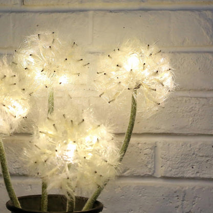 TOPIA Artificial Dandelion Flowers with LED Lights with Timer Faux Dandelion Wish Flowers for Christmas Decoration Home Decoration (4 Pcs)