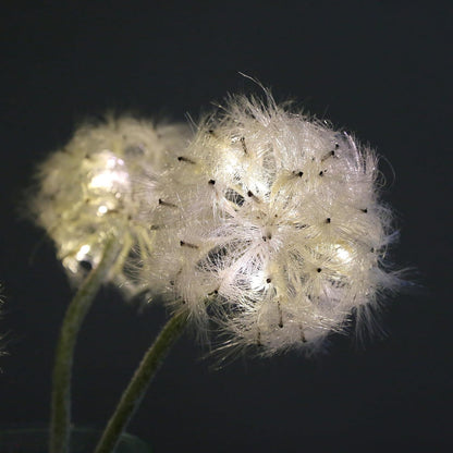 TOPIA Artificial Dandelion Flowers with LED Lights with Timer Faux Dandelion Wish Flowers for Christmas Decoration Home Decoration (4 Pcs)