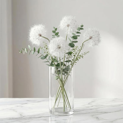TOPIA Artificial Dandelion Flowers with LED Lights with Timer Faux Dandelion Wish Flowers for Christmas Decoration Home Decoration (4 Pcs)