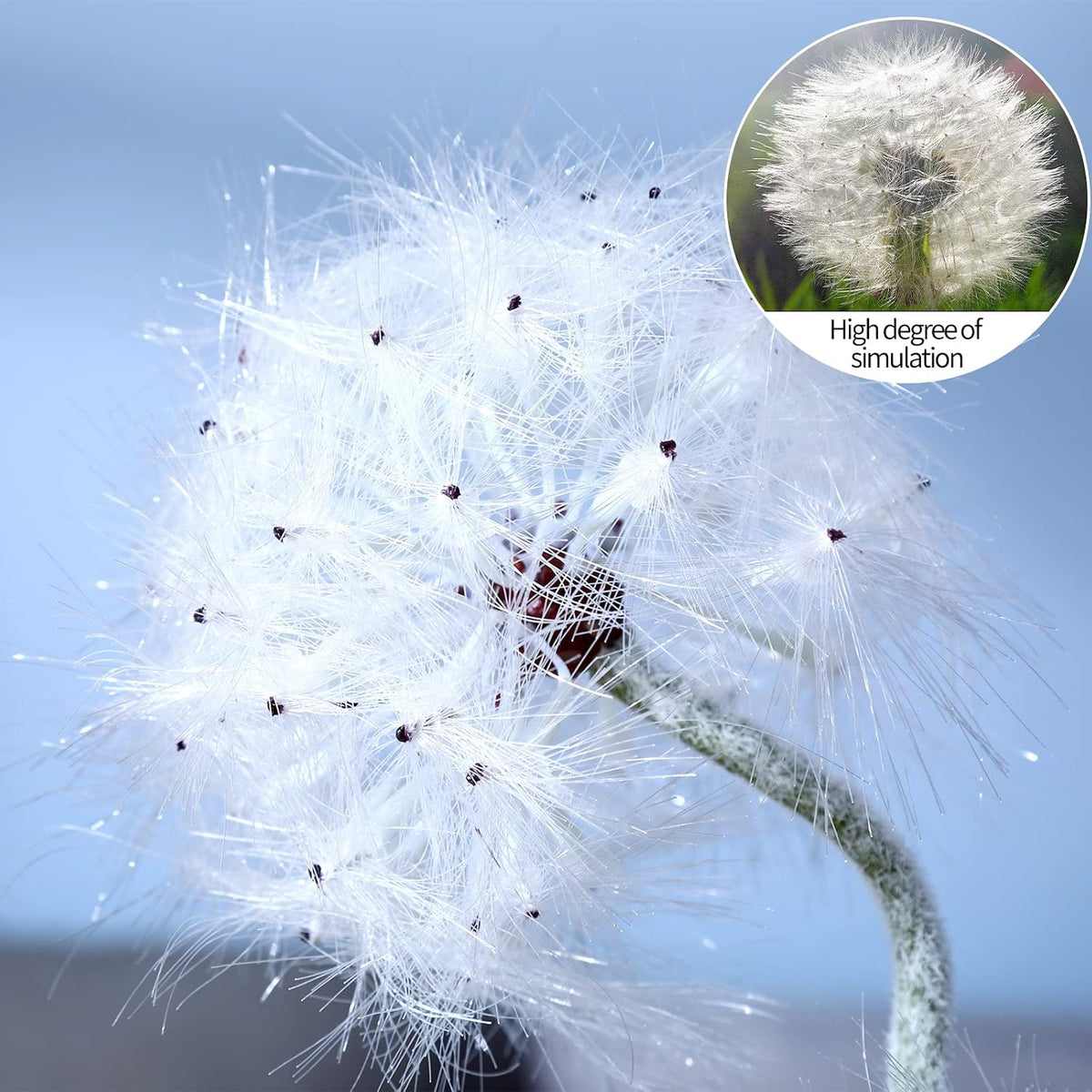 TOPIA Artificial Dandelion Flowers with LED Lights with Timer Faux Dandelion Wish Flowers for Christmas Decoration Home Decoration (4 Pcs)