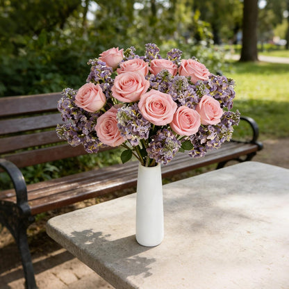 4PCS 25.6inch Lilac Artificial Flowers Purple Fake Delphinium Long Stem Silk Real Touch Flower Faux Lilac Floral Arrangement for Tall Vase Table Centerpieces Wedding Garden Home Decoration（Purple）