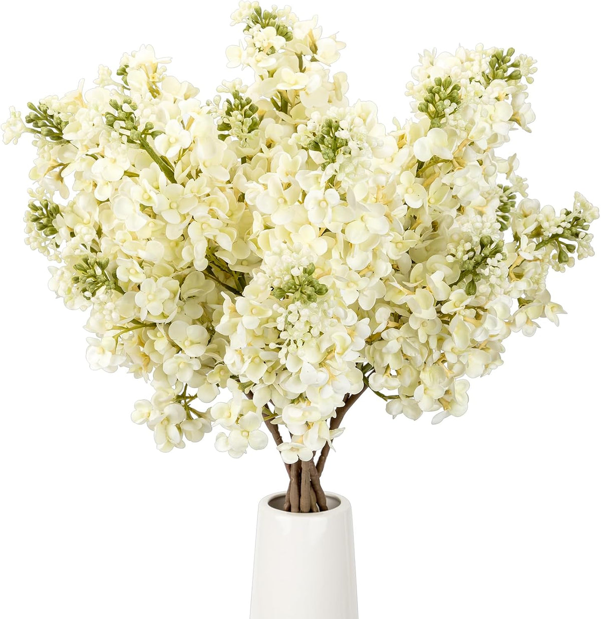 4PCS 25.6inch Lilac Artificial Flowers Purple Fake Delphinium Long Stem Silk Real Touch Flower Faux Lilac Floral Arrangement for Tall Vase Table Centerpieces Wedding Garden Home Decoration（Purple）