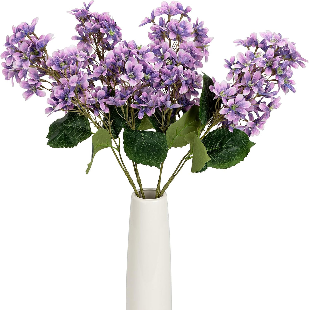 4PCS 25.6inch Lilac Artificial Flowers Purple Fake Delphinium Long Stem Silk Real Touch Flower Faux Lilac Floral Arrangement for Tall Vase Table Centerpieces Wedding Garden Home Decoration（Purple）