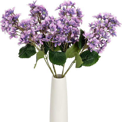 4PCS 25.6inch Lilac Artificial Flowers Purple Fake Delphinium Long Stem Silk Real Touch Flower Faux Lilac Floral Arrangement for Tall Vase Table Centerpieces Wedding Garden Home Decoration（Purple）