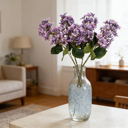 4PCS 25.6inch Lilac Artificial Flowers Purple Fake Delphinium Long Stem Silk Real Touch Flower Faux Lilac Floral Arrangement for Tall Vase Table Centerpieces Wedding Garden Home Decoration（Purple）