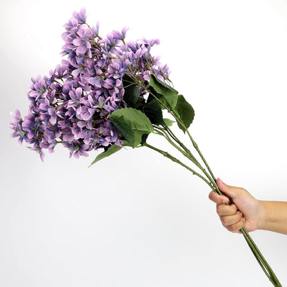 4PCS 25.6inch Lilac Artificial Flowers Purple Fake Delphinium Long Stem Silk Real Touch Flower Faux Lilac Floral Arrangement for Tall Vase Table Centerpieces Wedding Garden Home Decoration（Purple）
