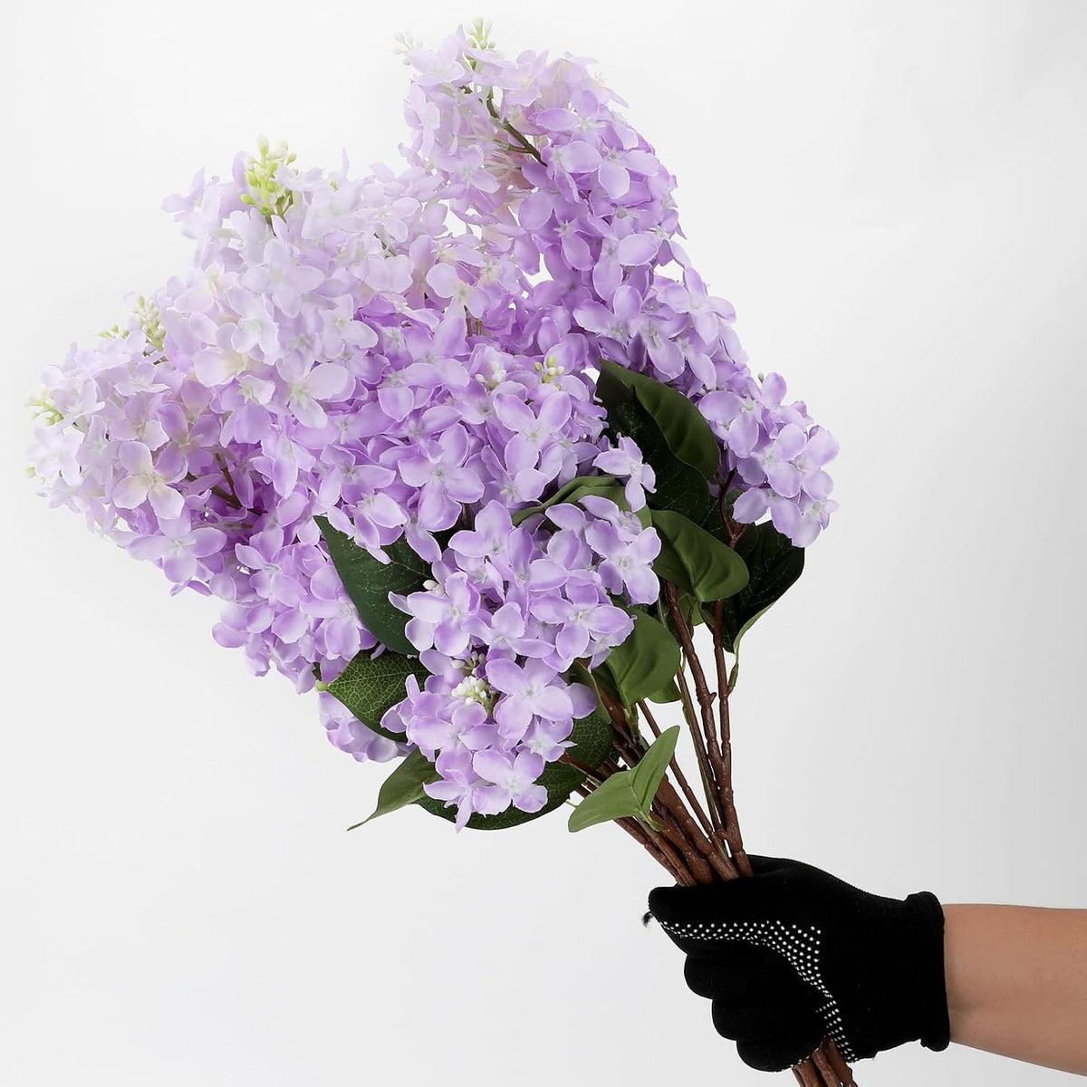 4PCS 25.6inch Lilac Artificial Flowers Purple Fake Delphinium Long Stem Silk Real Touch Flower Faux Lilac Floral Arrangement for Tall Vase Table Centerpieces Wedding Garden Home Decoration（Purple）