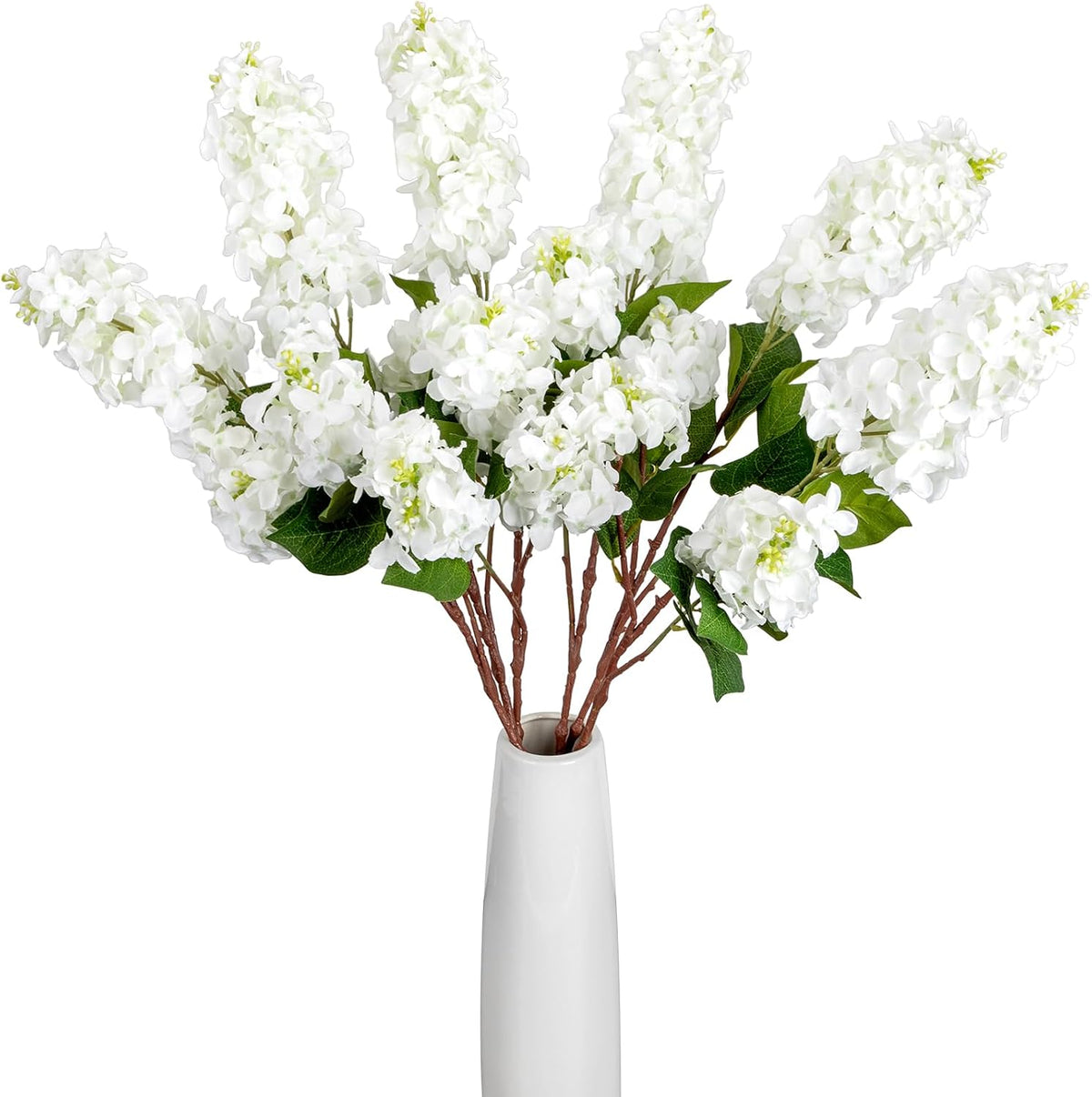 4PCS 25.6inch Lilac Artificial Flowers Purple Fake Delphinium Long Stem Silk Real Touch Flower Faux Lilac Floral Arrangement for Tall Vase Table Centerpieces Wedding Garden Home Decoration（Purple）
