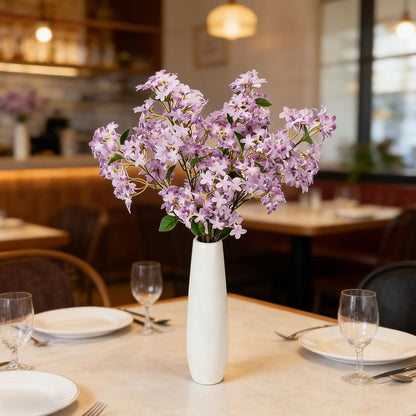4PCS 25.6inch Lilac Artificial Flowers Purple Fake Delphinium Long Stem Silk Real Touch Flower Faux Lilac Floral Arrangement for Tall Vase Table Centerpieces Wedding Garden Home Decoration（Purple）