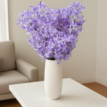 4PCS 25.6inch Lilac Artificial Flowers Purple Fake Delphinium Long Stem Silk Real Touch Flower Faux Lilac Floral Arrangement for Tall Vase Table Centerpieces Wedding Garden Home Decoration（Purple）