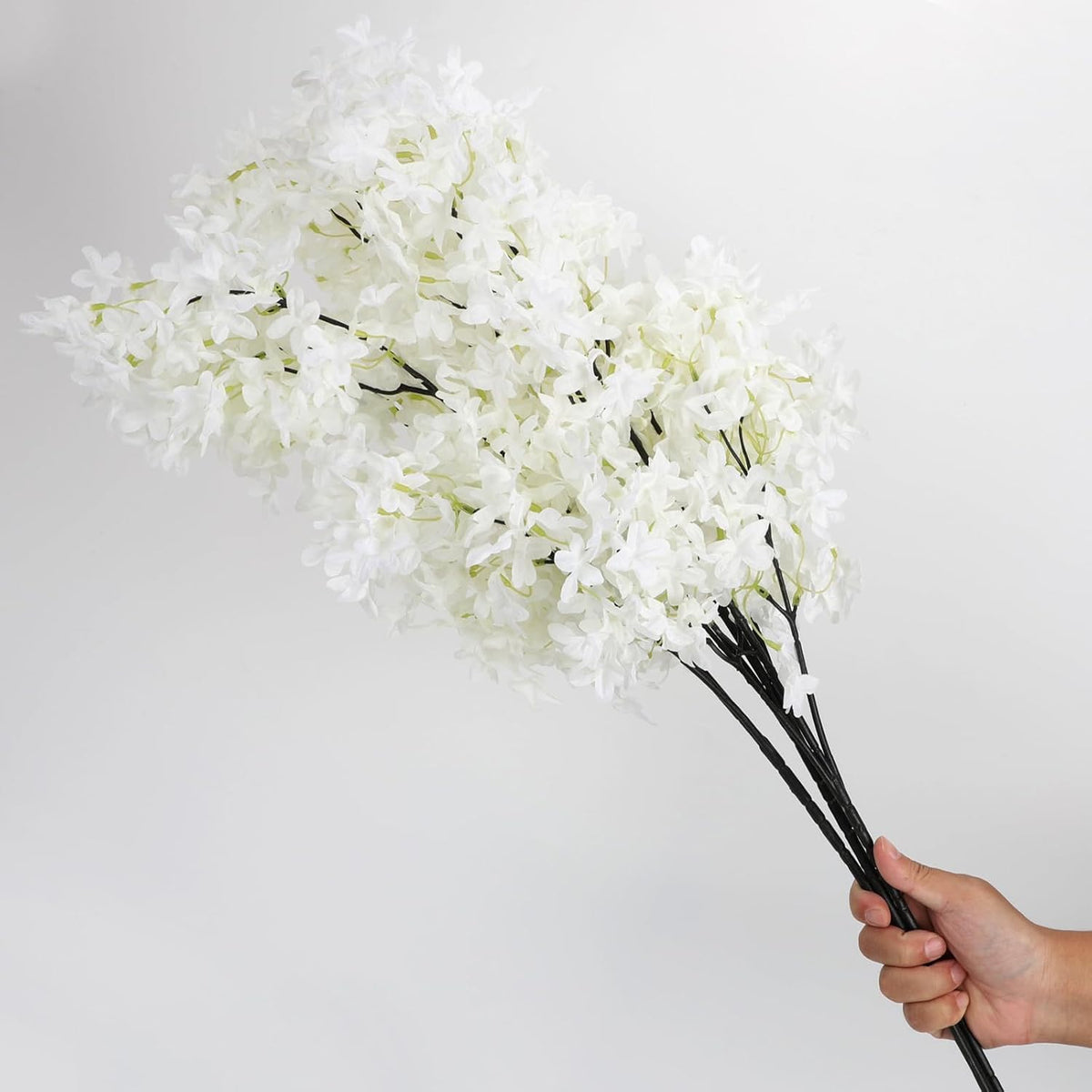 4PCS 25.6inch Lilac Artificial Flowers Purple Fake Delphinium Long Stem Silk Real Touch Flower Faux Lilac Floral Arrangement for Tall Vase Table Centerpieces Wedding Garden Home Decoration（Purple）