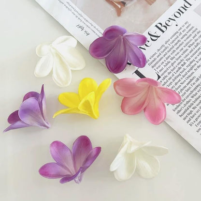 10 pcs White Artificial Plumeria Flowers with Stems, Real Touch,13inch