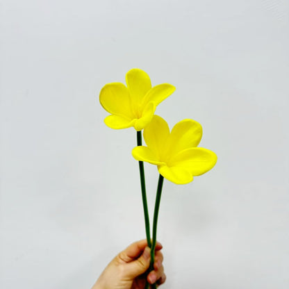 10 pcs White Artificial Plumeria Flowers with Stems, Real Touch,13inch
