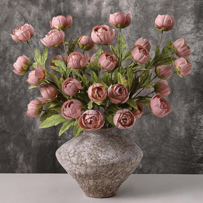 6 Pcs Faux Peonies Artificial Flowers for Vase, 27" White Flowers | Fake Silk Peonies Flowers for Wedding, Vase Filler White Flowers for DIY Bouquets Centerpieces Bridal Shower Office Decor